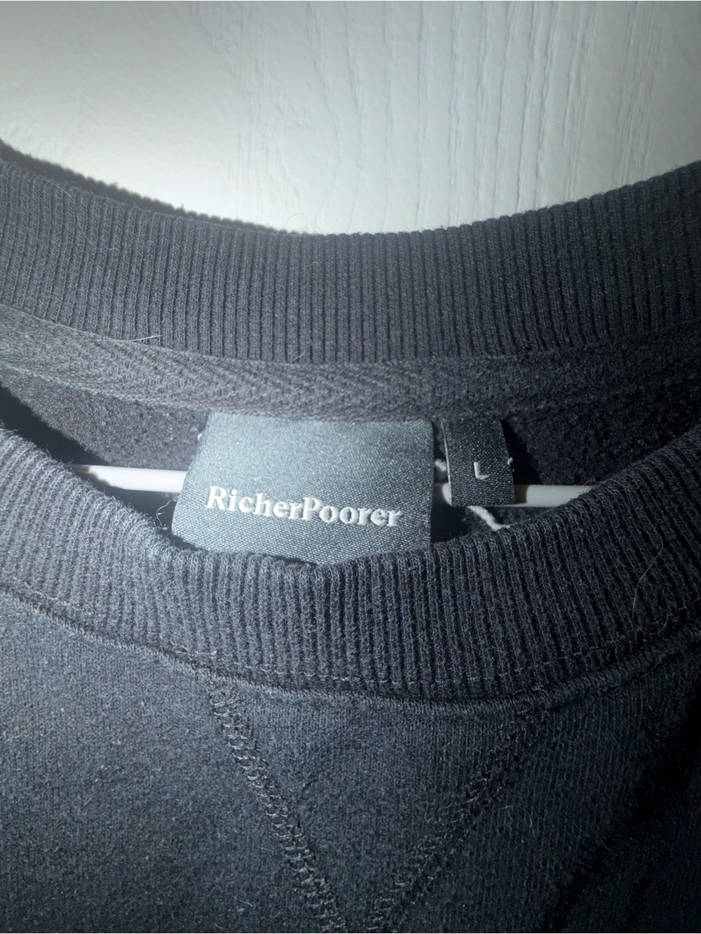RicherPoorer Men's Black Crewneck Pullover
